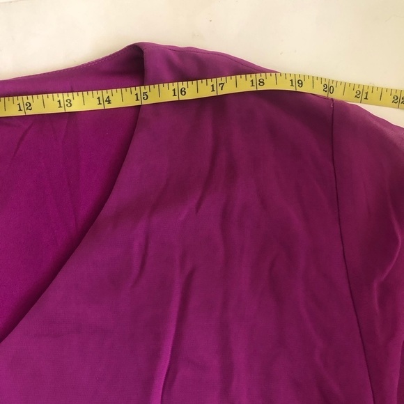 Avenue Studio Women’s Hanna Magenta V-Neckline Layered Top Plus Size 26/28 - Picture 10 of 15